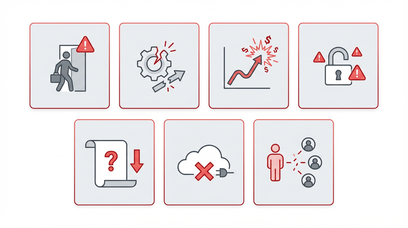 OpenClaw導入の失敗事例7パターン — 属人化・Docker更新障害・権限事故・ログ不備・API課金爆死・稟議却下・保守放置