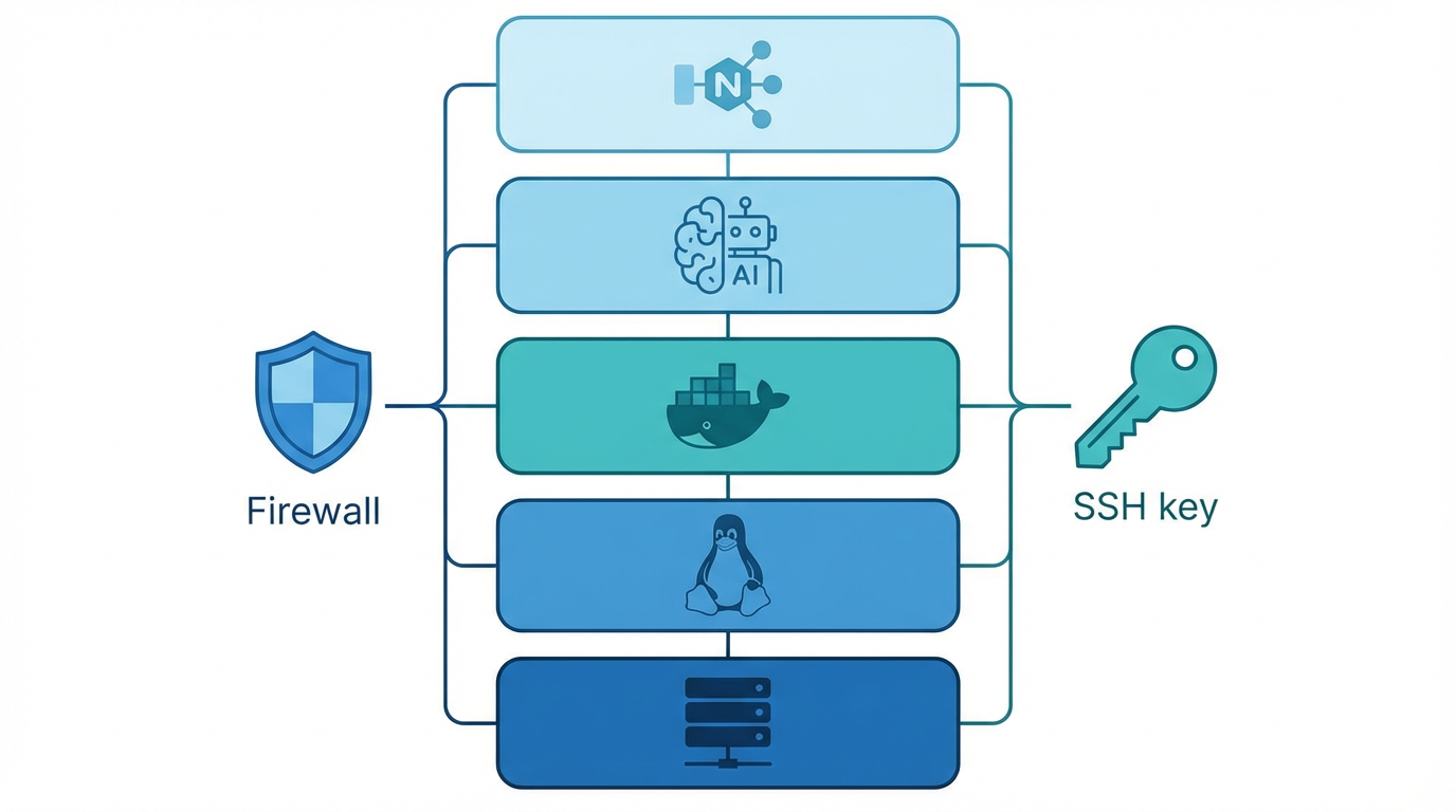 VPS最小構成の図解 — CPU4コア・メモリ8GB・SSD100GB・Docker・Nginx・PostgreSQL